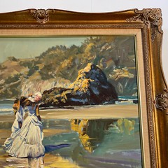 Impressionist Painting Craig Nelson Beach Coastal Woman Landscape Listed Rare