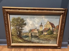 S Lobau Framed Oil Painting 44X32