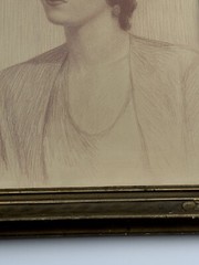 ANTIQUE DRAWING PORTRAIT WOMAN WIFE OF EVERETT GEE JACKSON EILEEN LISTED FAMOUS