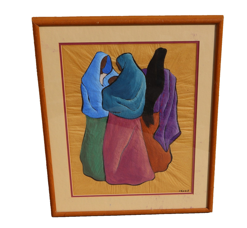 MIGUEL CONDE Original Watercolor & Gouache on Vellum Paper Three Women in Cloaks