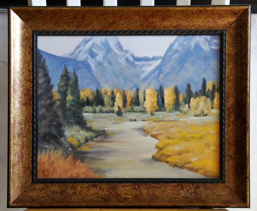 Original Signed Artwork Framed 11“X14″ Schwabacher Landing Grand Teton N.P.