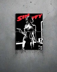 2 CANVASES PAINTING Sin City Eva Green 20x30CM EACH Jacob Hitt COA