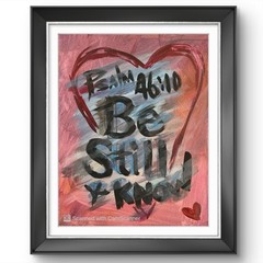 BLESSED#890 Psalm 46:10 14×11 Original Canvas Art Acrylic Scripture Abstract