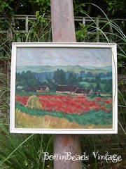 Poppy fields at GIVERNY, NORTHERN FRANCE MONET-INSPIRED OIL ON CANVAS PAINTING