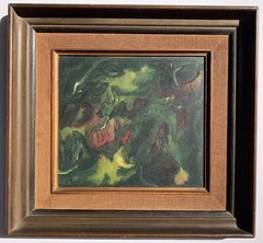 Penn (Mid 20th Century) Beautiful Abstract Avant-Garde Surrealism Oil Painting