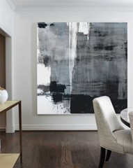Oversized Minimalist Painting Canvas Black White Painting On Canvas Original Art