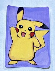 ACEO Original Art OOAK Painting Fandom Favorites #4 Cute Yellow Electric ATC