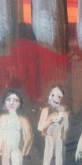 Downtown scene # 12 By William Mayer NY artist Surrealism Cityscape Figurative
