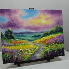 Original Hand Painted Landscape Summer Home Decor Wall Art Gift Ukrainian Artist