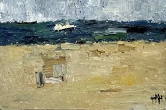Lake 6×6 Original Oil Painting Impasto Home Interior Art