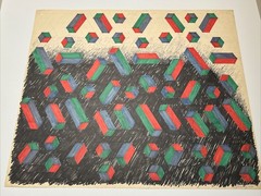 ABSTRACT DRAWING 1970’S PROFESSOR LUBENSKY POP MODERNIST CHICAGO KANSAS LISTED