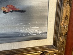 Impressionist Flowers In A Vase Still Life Oil Painting Signed Ritter 44 X 32
