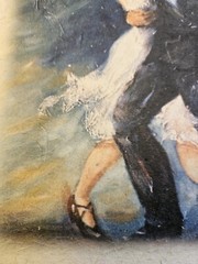2006 ESTELA BARTOLI COUPLE DANCING OIL PAINTING „YESTERDAYS“ TANGO 12″ X 9″ OOAK