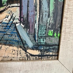 Mid Century Vintage Oil On Canvas City Scape London