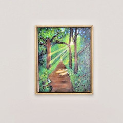 Original Contemporary Art 8×10 Radiant Forest Path Canvas