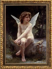 Hand Painted Oil Painting Male Nude Cupid Mythology Antique Style Classical Art
