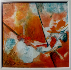 Original Minature Abstract Fine art Painting By Florida Artist Turner Untitled