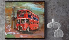 Pastel Colored 3D Metal Painting Mixed Media Wall Art Hand Made Collectible Deco
