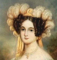Antique 1830s to 1840s Miniature Portrait Painting Signed with Brass Frame