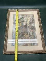 Vintage Signed Watercolor Painting Bremen Germany Chalet Art Architecture