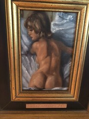 Rare Original Illustration Art Painting 50s/60s Woman In Bed „Sunday Morning“