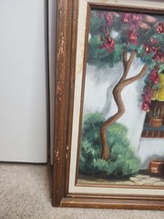 Mid-Century Mexican Market Scene Oil Painting by Margaret Rangel (San Diego)