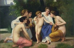 Quality Hand Painted Oil Painting Repro Bouguereau The Admiration, 24x36in