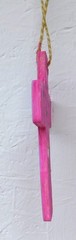Wood Cross with Butterfly flowers and quote Original Art Painting by Rain Crow