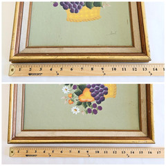 Vintage Painting Original Art Fruit Floral Colorful Cottage Farmhouse Signed 16″