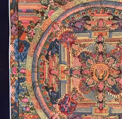 HAND-PAINNTED BUDDHA LIFE STORY BIG CIRCLE MANDALA TIBETAN THANGKA PAINTING