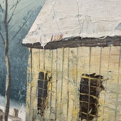 VINTAGE ORIGINAL WILLIAM NEWPORT BARN PAINTING OIL/CANVAS 12″X16″ Signed