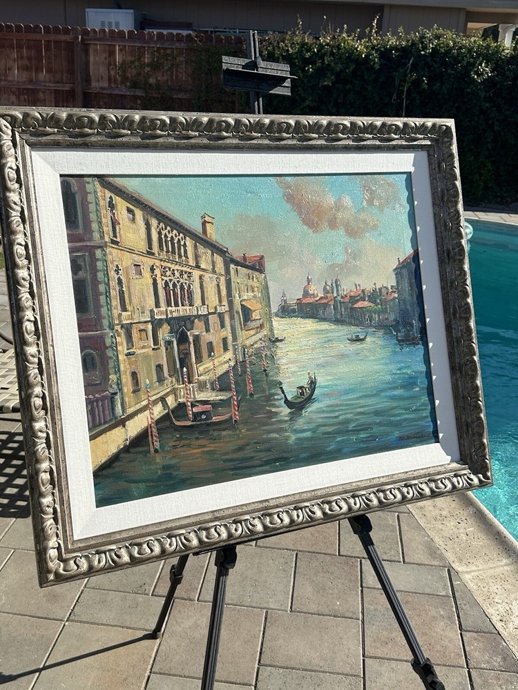 Listed Artist M. MARSHALL Oil/ Canvas ”VENICE” Fine Art Painting 24”x 30” Framed