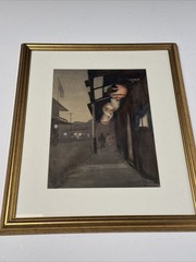 Antique California Painting China Town Impressionist Night Helen Coan Rare 1920