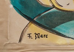 Franz Marc Signed German Expressionist Oil Painting on Canvas – Blue Rider Art