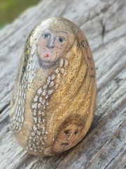 Hand Painted Rock Angels ~ Throne Angel ~ Religious Folk Art