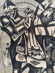 Ink Painting Jesters Litvinov O Original Unframe Wall Hanging Home n1219AAA
