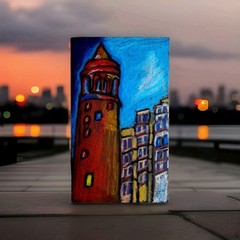 İstanbul Painting Wall Art Architecture Artwork Tower Art Cityscape Signed