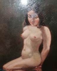 Genuine Oilg. Erotic woman signed L.Leux Circa 1900/30?