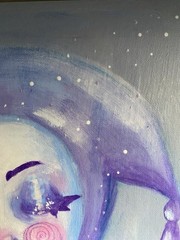 Purple And Gray Jester Fantasy Painting On 12×16 Canvas Board