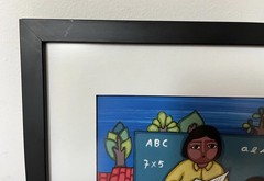 Signed Original Painting by El Salvador Artist FRANCISCA HUEZO Framed Teacher