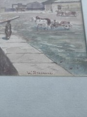 ANTIQUE PAINTING IMPRESSIONISM COASTAL NAUTICAL STACHOVSKI SIGNED PORT MARINA