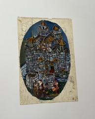 James L. Miller Jim Washington Original Painting Castle Renaissance Folk Art VTG