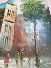 Original Oil Painting City 24 x 36 Inches #19