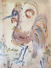 Pink Flamingo? Bird Watercolor by Jo Birdsey Lindberg BERMUDA WC ORIGINAL SIGNED