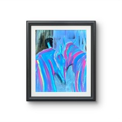 Stallions In Love Expressive Acrylic Painting 16×20 Romantic Modern Art