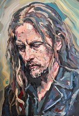 ORIGINAL Impasto Jerry Cantrell Alice in Chains Painting Mike Wehner Art 19″