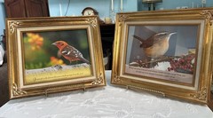 Vintage Ornate Gold Bird Art Frames Featuring Lovely Bird Prints & Quotes Set 2