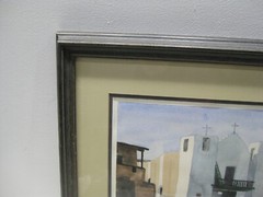 Original Signed Watercolor Painting New Mexico Pueblo Church