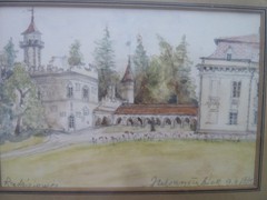 Pair Signed Watercolor Paintings Poland Castle,View of Town from Water Famed 