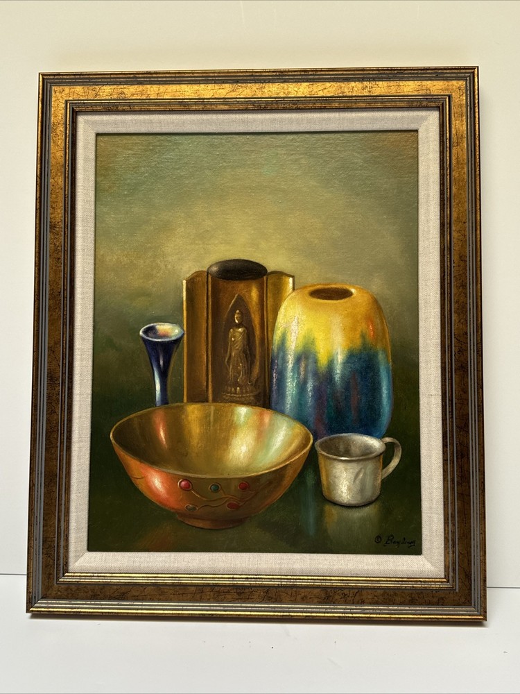 Vintage Still Life Painting Realism Arts And Crafts Sculpture Raymond Bayless